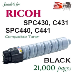 Ricoh 821074 Black (Compatible), Ricoh Aficio  SPC430, SPC431, SPC440, SPC441, LP137, LC142