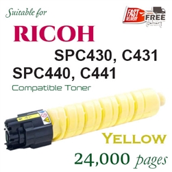 Ricoh 821075 Yellow (Compatible), Ricoh Aficio  SPC430, SPC431, SPC440, SPC441, LP137, LC142