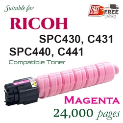 Ricoh 821076 Magenta (Compatible), Ricoh Aficio  SPC430, SPC431, SPC440, SPC441, LP137, LC142