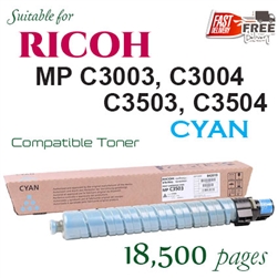 Ricoh 841832 Cyan (Compatible), Ricoh Aficio MPC3003, MPC3004, MPC3503, MPC3504