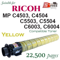 Ricoh 841866 Yellow (Compatible), Ricoh Aficio MPC4503, MPC4504, MPC5503, MPC5504, MPC6003, MPC6004