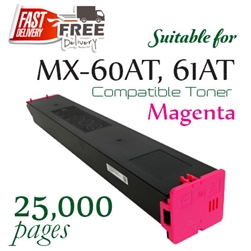 MX-61AT,60AT Magenta (Compatible),  Sharp MX-2630N, MX-3050N, MX-3060N, MX-3070N, MX-3550N, MX-3560N, MX-3570N, MX-4050N, MX-4060N, MX-4070N, MX-5050N, MX-5070N, MX-6050N, MX-6070N