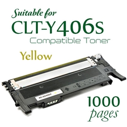 Samsung CLT-Y406S Yellow (Compatible), CLX3305FN, CLX3305W, CLX3305FW, SLC460W, SLC460FW, SLC410W, CLP, 360,362, 363,364,365,366,367,368