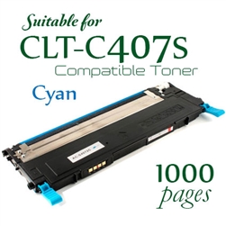 Samsung CLT-C407S Cyan (Compatible), CLP-320, CLP-320N, CLP-325, CLP-325W, CLX-3180, CLX-3185, CLX-3185N, CLX-3185FN, CLX-3185FW