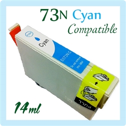 Epson 73N Cyan (Compatible), Epson Stylus Office T10, T20E, T40W, TX100, TX200, TX210, TX213, TX220, TX400, TX410, TX550W, TX600FW, C79, C90, C110, CX3900, CX4900, CX5500, CX5900, CX6900F, CX7300, CX8300, CX9300F, T30, TX300F, TX510FN, TX600FW, TX610FW