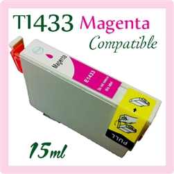 Epson T1433 Magenta (C13T143390, Compatible), Epson ME 32, 320, 330, 340, ME OFFICE 82WD, 535, 560W, 620F, 900WD, 960FWD, WorkForce WF-3011, WF-3521, WF-7011, WF-7018, WF-7511, WF-7521