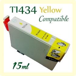 Epson T1434 Yellow (C13T143490, Compatible), Epson ME 32, 320, 330, 340, ME OFFICE 82WD, 535, 560W, 620F, 900WD, 960FWD, WorkForce WF-3011, WF-3521, WF-7011, WF-7018, WF-7511, WF-7521