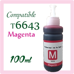 Epson 664 Magenta (C13T664300, Compatible Ink), L-Series L100, L110, L120, L200, L210, L220, L300, L310, L350, L355, L360, L365, L380, L385, L455, L485, L550, L555, L565, L605, L655, L1300, L1455