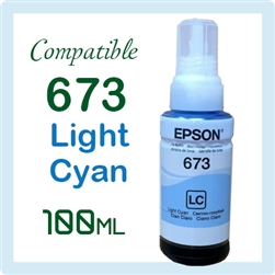 Epson 673 Light Cyan (C13T673500, Compatible Ink), L-Series L800, L805, L850, L1800